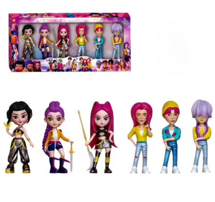 Set de 6, Kpop Devil Hunter Rumi Zoe Mira, collection de personnages bibelots de bureau cadeau du nouvel an pour enfants