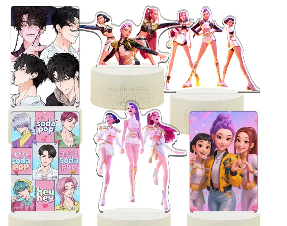 K-POP chasseurs de démons Kawaii Zoe Mira Rumi Saja garçons Superstar lumière monochrome télécommande 16 couleurs lumière veilleuse