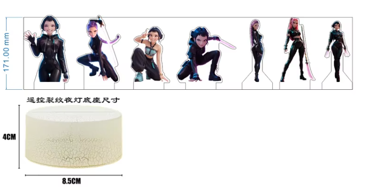 K-POP chasseurs de démons Kawaii Zoe Mira Rumi Saja garçons Superstar lumière monochrome télécommande 16 couleurs lumière veilleuse