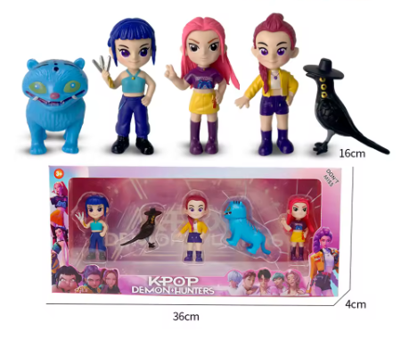Set de 6, Kpop Devil Hunter Rumi Zoe Mira, collection de personnages bibelots de bureau cadeau du nouvel an pour enfants