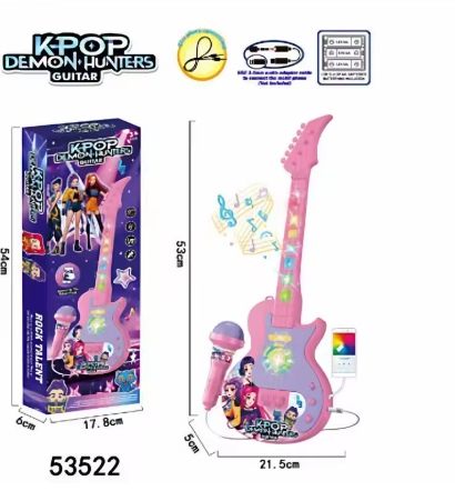Kpop Demon Music Microphone Jouet pour enfants avec microphone léger Peut jouer des chansons Jouet Cadeaux d'Halloween et de Noël pour les enfants